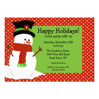 Jolly Snowman Holiday Party Invitation