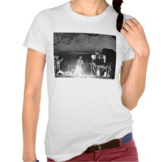 Cowboys playing and singing around a campfire t shirts