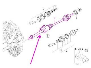 BMW Mini r52 r53 (M/T) Axle Output Shaft LEFT Front w/ cv joints Automotive