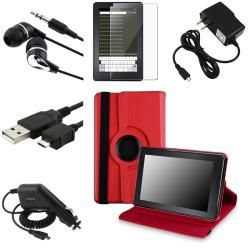 Red Case/ Chargers/ Protector/ Cable/ Headset for  Kindle Fire BasAcc Tablet PC Accessories