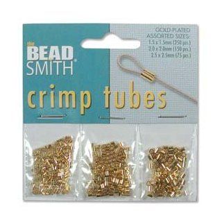 Beadsmith 3 Size Variety Pack Gold Plated Crimp Tube Beads (475 Total)