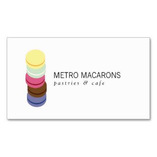 FRENCH MACARON STACK LOGO for Bakery, Pastry Chef Business Card Template