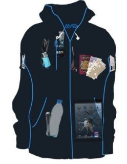 AyeGear H13 MultiPocket Zip Up Hoodie with 13 Pockets (iPad Pocket) Fleece Jacket at  Mens Clothing store