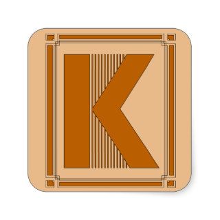 Straight lines art deco with monogram, letter K Stickers