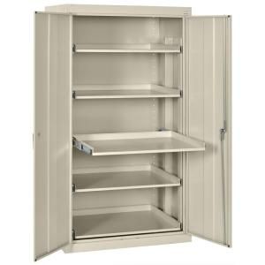 36 in. W x 66 in. H x 24 in. D Shelf Heavy Duty Storage with Steel Pull Out Tray Cabinets in Putty ET52362466 07LL