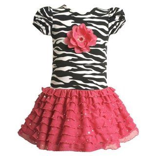 Bonnie Jean Zebra Print Ruffle Tiered Dress (Size 12 Months)  Infant And Toddler Dresses  Baby