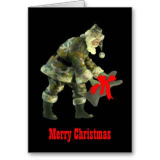 Santa in Camouflage Cards