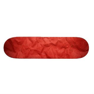 Wrinkled Crumpled Paper Texture Red Custom Skateboard