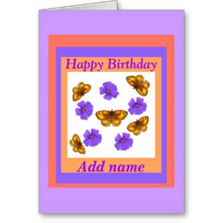 Flowers and Butterfly Birthday Cards
