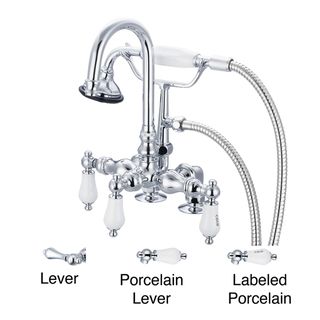 Water Creation F6 0013 01 Vintage Classic 3/8 inch Center Mount Tub Faucet Gooseneck Spout 2 inch Risers Handheld Shower