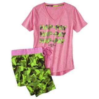 Duck Dynasty Juniors 2 Pc Pajama Set   Pink/Green S