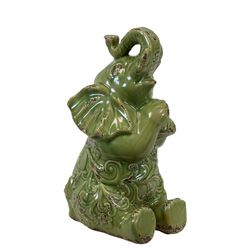 Green Ceramic Elephant