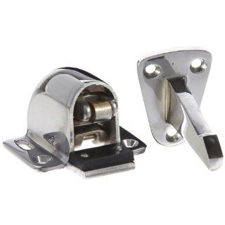 Rockwood 494S.26 Brass Wall Mount Automatic Door Holder with Stop, Polished Chrome Plated Finish, 3 3/4" Wall to Door Projection, Includes Fasteners for Use with Hollow Core Doors and Masonry Walls Industrial Hardware
