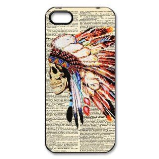 Fantastic Hipster Indian Native American Unique Style Skull Hard Plastic Cool Protector Bumper Case Cover for iPhone 5 Cell Phones & Accessories
