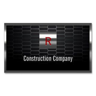 Steel Grids Monogram Construction Business Card