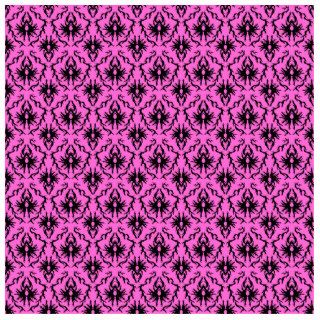 Bright Pink and Black Damask pattern. Photo Cutout