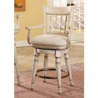 Swivel Counter Stool by Hooker Furniture   Antique White and Cherry (479 75 350) (Set of 2)   Barstools
