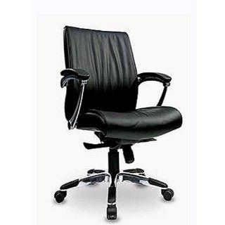 Perch Leather Ergonomic Office Chair   Medium Back   Adjustable Home Desk Chairs