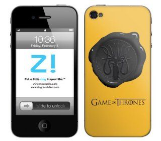 Zing Revolution Game of Thrones Premium Vinyl Adhesive Skin for iPhone 4/4S, Greyjoy Seal Image, MS GOT250133 Cell Phones & Accessories