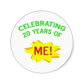 Fun 20th Birthday Gift Idea Stickers