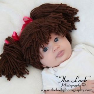 Melondipity Girls Brunette Doll Baby Hat   Handmade Beanie (Newborn to Toddler) Clothing