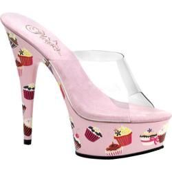 Women's Pleaser Motif 601CC Clear/Baby Pink Pleaser Heels