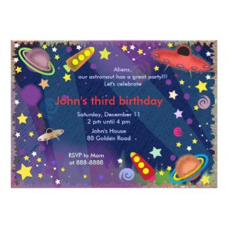 Kids birthday invitation 047 Outer Space II