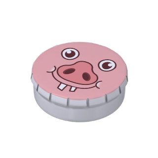 Cute Cartoon Pig Face Jelly Belly Candy Tins