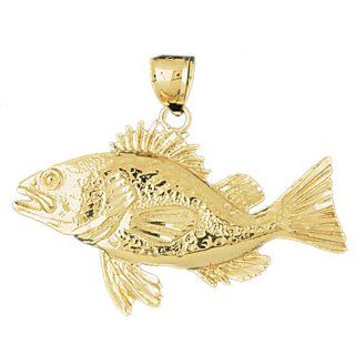 14K Gold Charm Pendant 6.2 Grams Nautical>Bass611 Necklace Jewelry