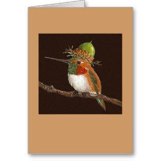 hummingbird card, (Rufous)