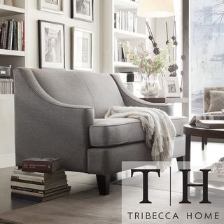 TRIBECCA HOME Winslow Concave Arm Modern Loveseat Tribecca Home Sofas & Loveseats