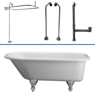 Barclay Products 5 ft. Acrylic Roll Top Tub Kit in White with Polished Chrome Accessories TKADTR60 WCP3