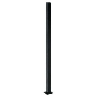 First Alert 2 in. x 2 in. x 36 in. Steel Black Fence Post with Flange FP236P