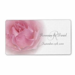 Baby Pink Rose Wedding Favor Label