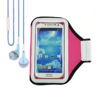 Rose Sports Armband Gym Band case compatible with HTC ONE / Smartphone + VanGoddy Headphone with MIC , Blue Cell Phones & Accessories