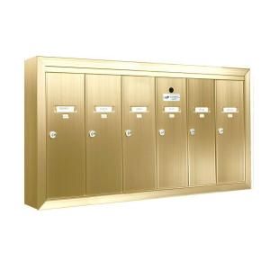 Florence 1250 Vertical Series 6 Compartment Gold Speck Surface Mount Mailbox 12506SMSHG