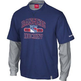 New York Rangers Splitter Long Sleeve T Shirt Size Small  Apparel  Sports & Outdoors