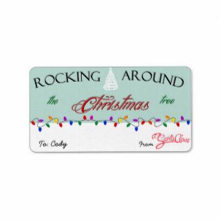 Rocking Around the Christmas Tree Gift Tag Personalized Address Labels