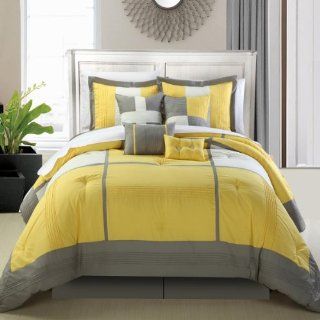 Chic Home Dorchester 12 Piece Comforter Set, King, Yellow  