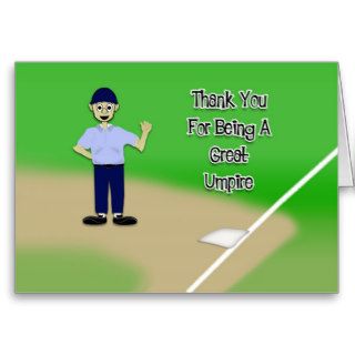 Thank You For Being A Great Umpire Cards
