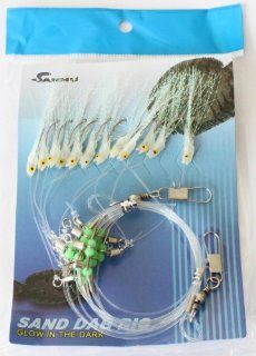 Sand Dab Rigs   #A 12 hook   Glow in dark   Two Packs Item # 498  Fishing Bait Rigs  Sports & Outdoors