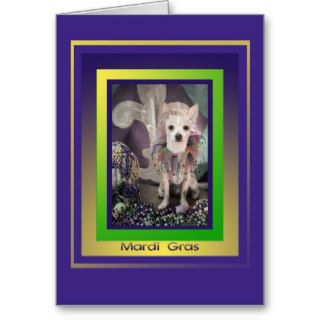 Chihuahua Dog in Costume Mardi Gras Card