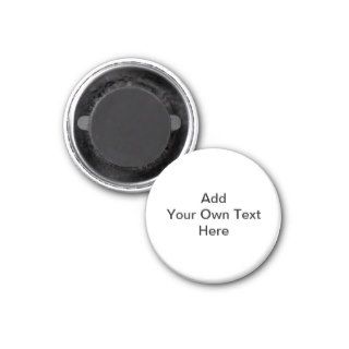Black and White Simple Design with Custom Text. Fridge Magnets