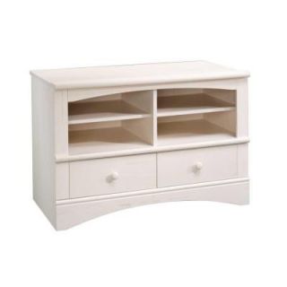 SAUDER Harbor View Collection 41 in. Antiqued White Universal TV Stand DISCONTINUED 400950