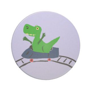 XX  Funny T rex Dinosaur on Roller Coaster Art