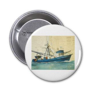 F/V GEORGE ALLEN OR Bottom Trawl Drag Boat art Pinback Button