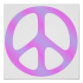 Peace sign polka dots pop art small poster