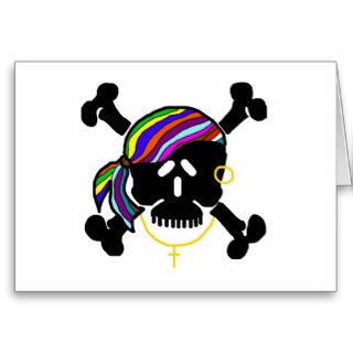 Pirate Skull and Cross Bones with Bling  Card