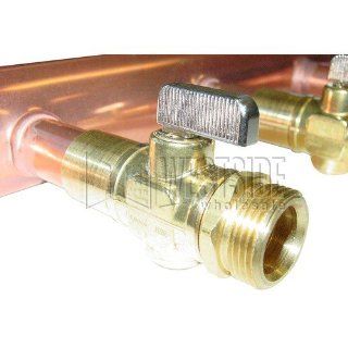 Uponor Wirsbo F2811220 Copper Valved Manifold with R20 Threaded Ball Valves Radiant Heating amp; Cooling, 2" x 4' (12 Outlets)