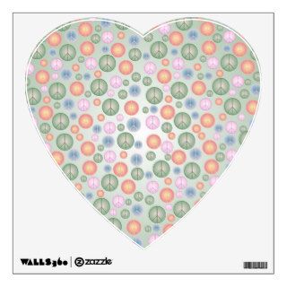 Peace Symbol Pattern Heart Wall Decal